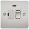 13A Switched Fused Spur with Neon Flat Plate - Brushed Chrome