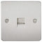 Telephone Extension Socket Flat Plate- Brushed Chrome