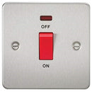 45A 1G DP Switch with Neon Flat Plate - Brushed Chrome