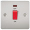 45A 1G DP Switch with Neon Flat Plate - Brushed Chrome