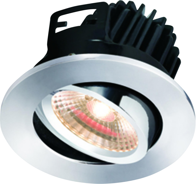 Knightsbridge IP20 7W LED 3000K Warm White Tilt Downlight with Fixed Chrome Bezel