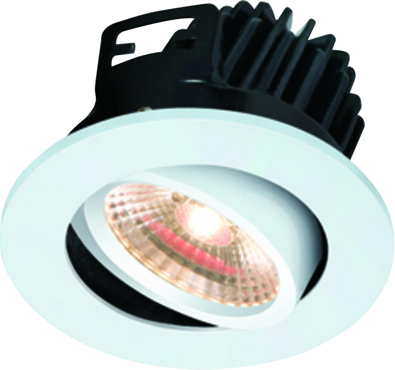 Knightsbridge IP20 7W LED 3000K Warm White Tilt Downlight with Fixed White Bezel