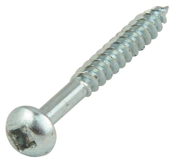 Square-Lok Roundhead BZP Screw - 8 x 2.5 - 10 Pack