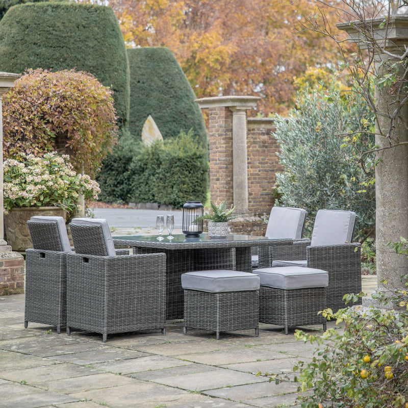 Hadley 8 Seater Outdoor Cube Dining Set - Grey