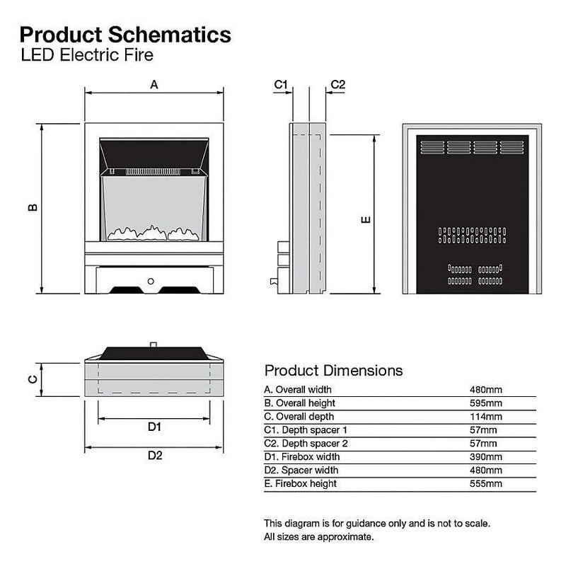 Blenheim Electric Fire - Brass Effect