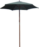 Redwood Wooden Garden Parasol With Green Canvas