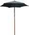 Redwood Wooden Garden Parasol With Green Canvas