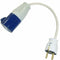 16A Blue Female - White Schuko, 0.2m 1.5mm White Lead