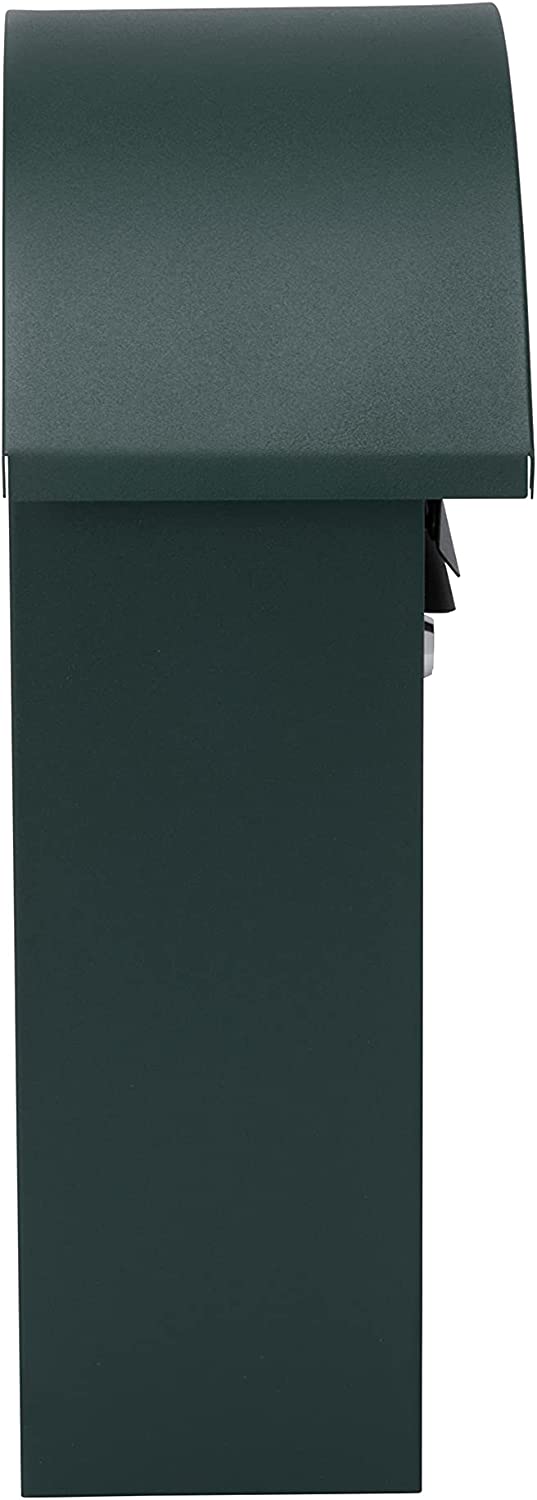Sterling Classic 2 Galvanised Steel Wall Mounted Postbox, Matt Green