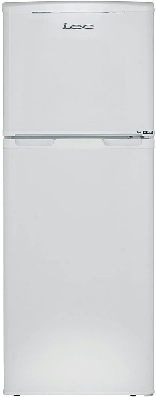 LEC 136L Under Counter Fridge Freezer, White