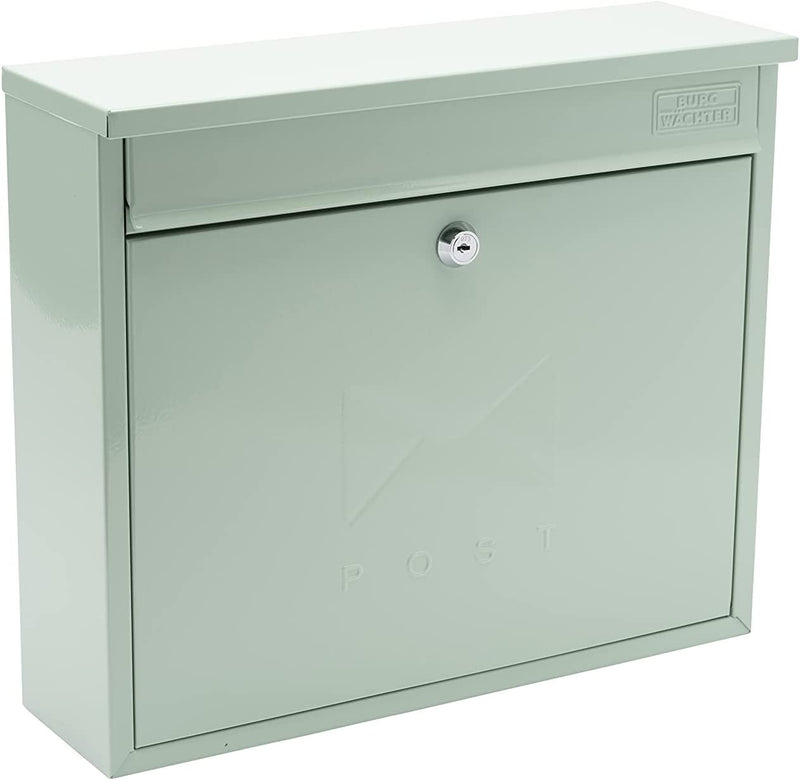 Sterling Elegance Galvanised Steel Wall Mounted Postbox, Chartwell Green