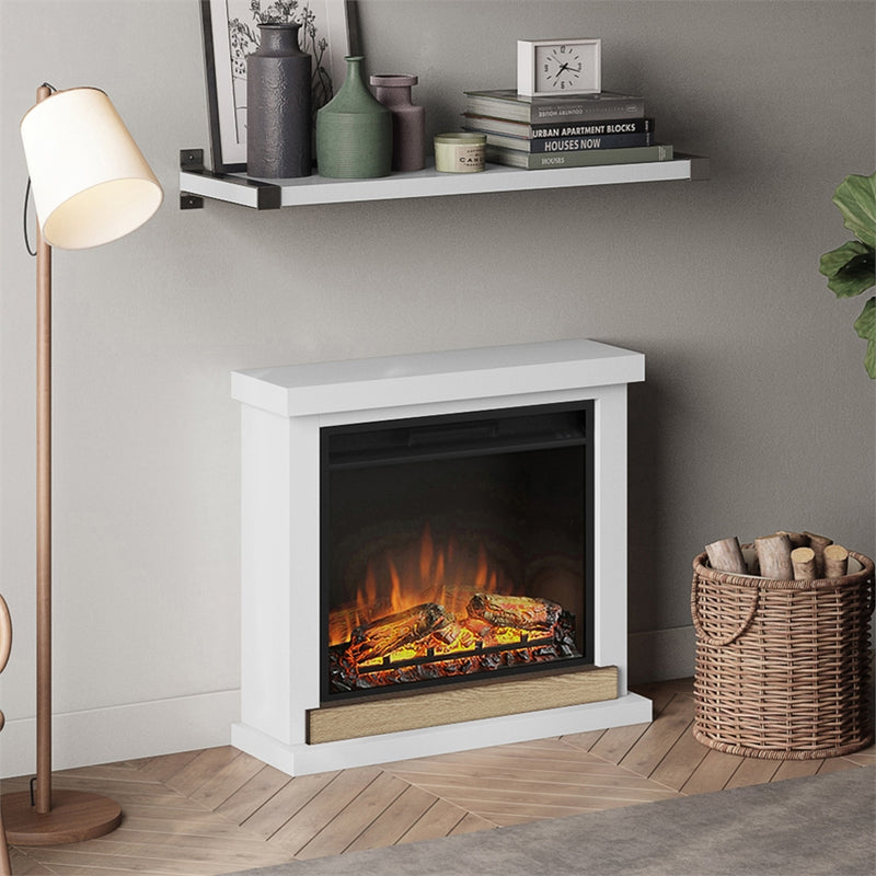Hagen Electric Fireplace, Pure White, Mantel Only