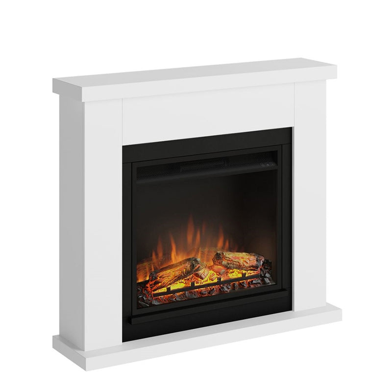 Tagu Frode Fireplace, Pure White Suite with UK Plug