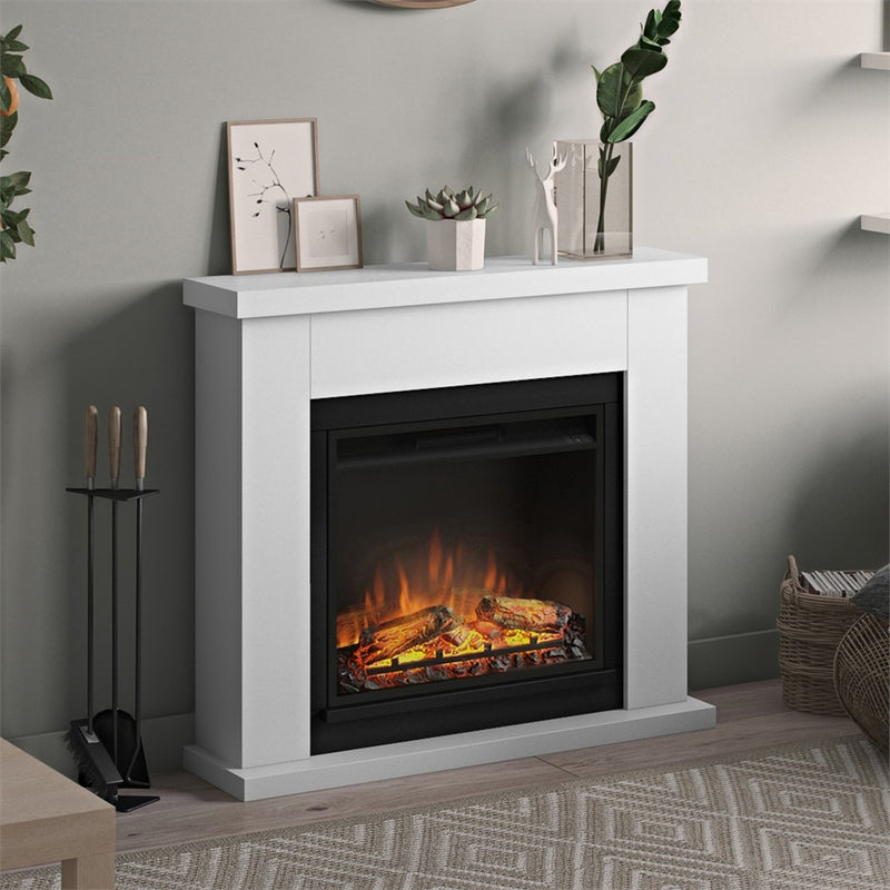 Frode Electric Fireplace, Pure White, UK Plug