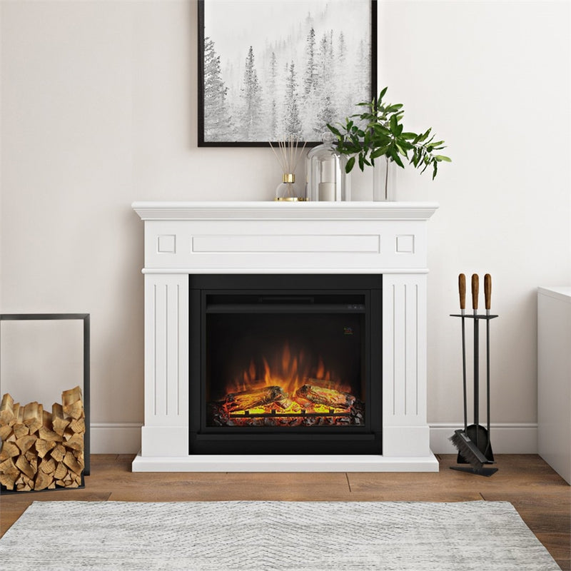 Larsen Electric Fireplace, Pure White, Mantel Only