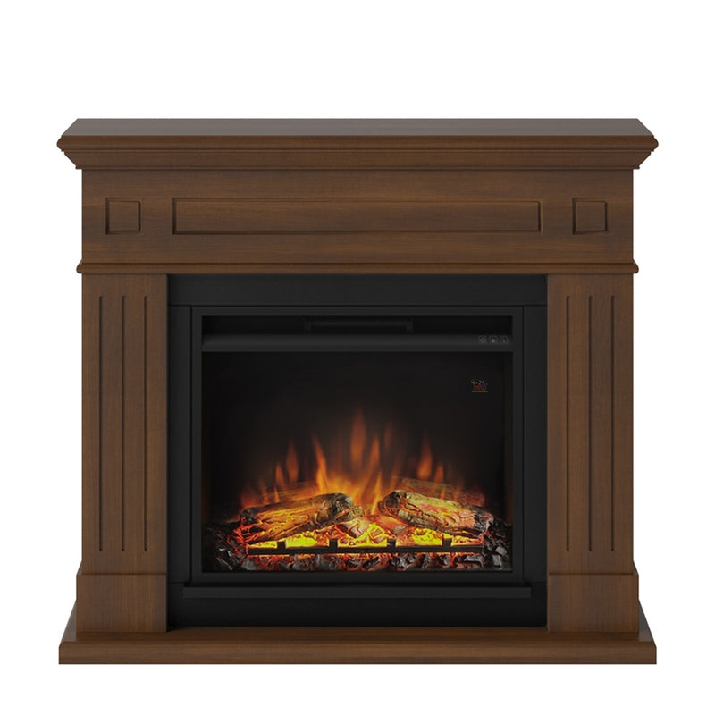 Larsen Electric Fireplace, Premium Walnut, EU Plug