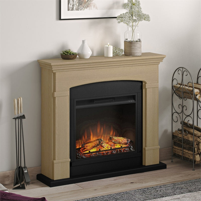 Helmi Electric Fireplace, Natural Oak, Mantel Only