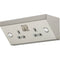 13A 2G Mounting DP Switched Socket Stainless Steel with Grey Insert