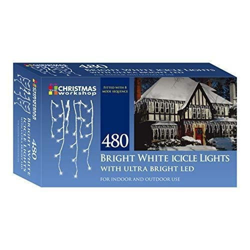 480 LED Icicle Chaser Lights - White