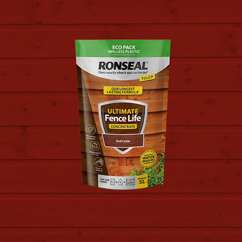 Ronseal 950ml Ultimate Fence Life Concentrate Pouch, Red Cesar