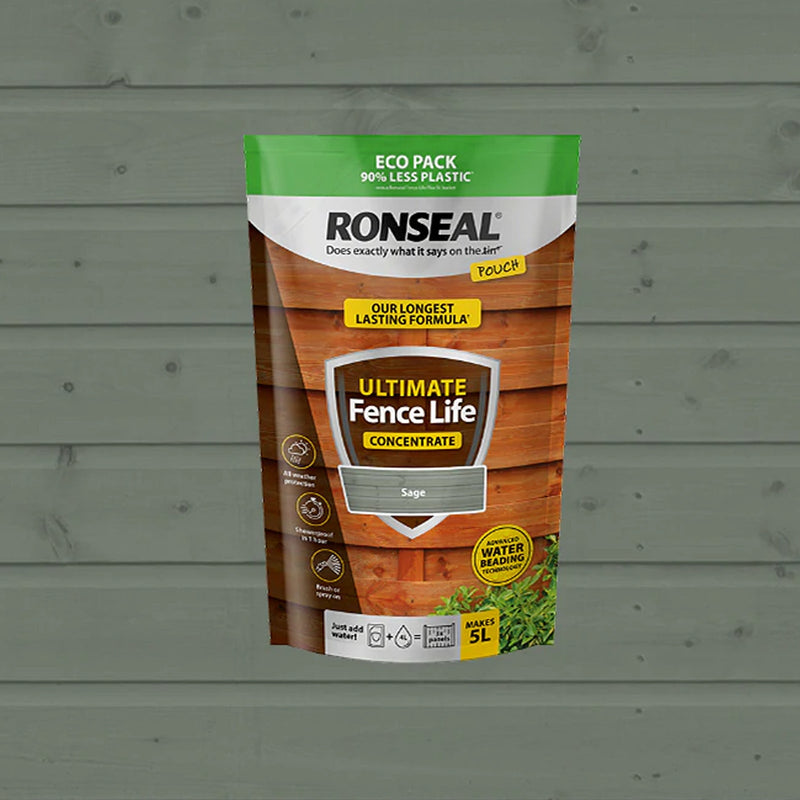 Ronseal 950ml Ultimate Fence Life Concentrate Pouch, Sage