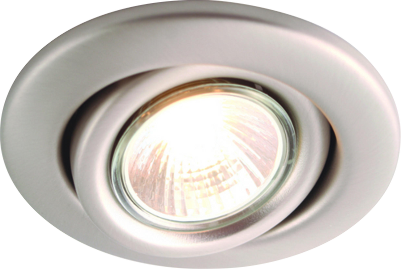 Knightsbridge IP20 230V 50W max. GU10 Brushed Chrome Recessed Tilt Downlight