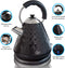 Quest 1.7L 3kW Diamond Cut Pyramid Kettle, Black