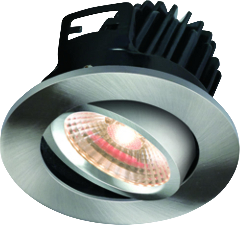 Knightsbridge IP20 7W LED 3000K Warm White Tilt Downlight with Fixed Brushed Chrome Bezel