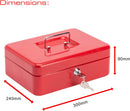 Burg Wächter 10 Inch Money Cash Box, Red