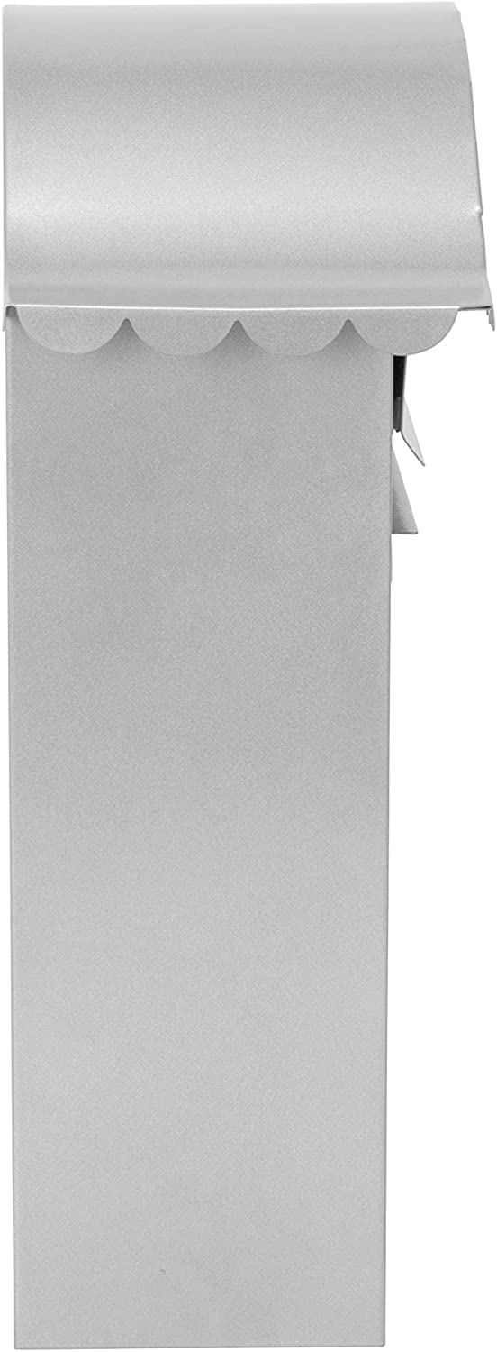 Sterling Classic Galvanised Steel Wall Mounted Postbox, Silver