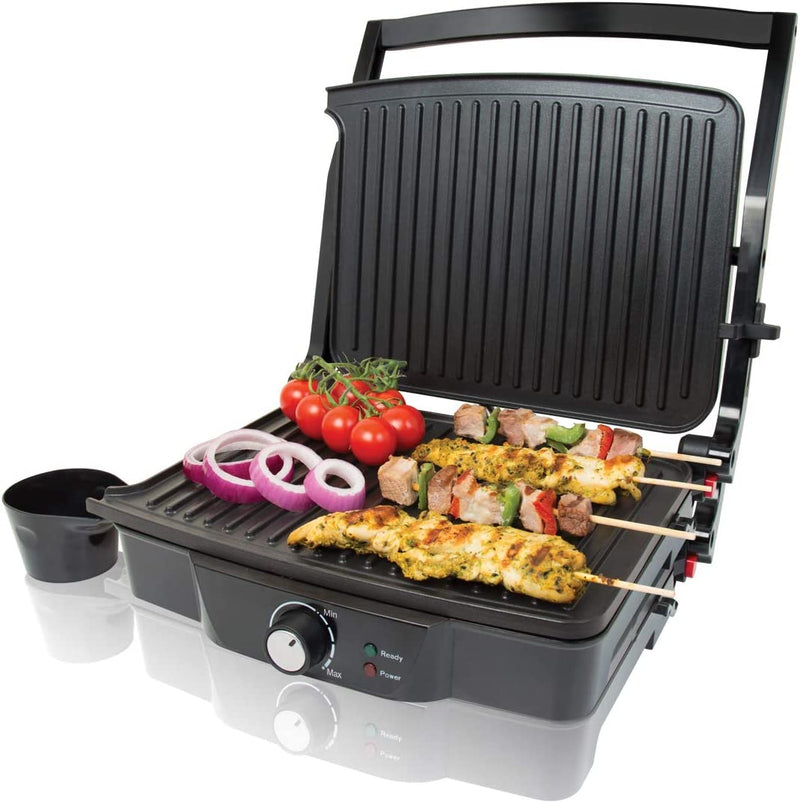 Quest Twin Duo 180° Panini Press and Flat Health Grill, Black/Silver