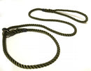 KJK Ropeworks 8mm Braid Slip on Dog Lead Rope with Rubber Stop, 1.5m Olive