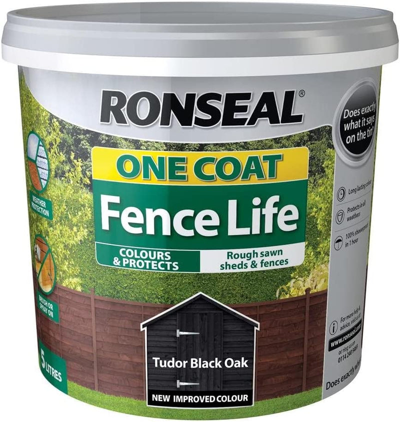 One Coat Fence Life Tudor Black Oak 5L