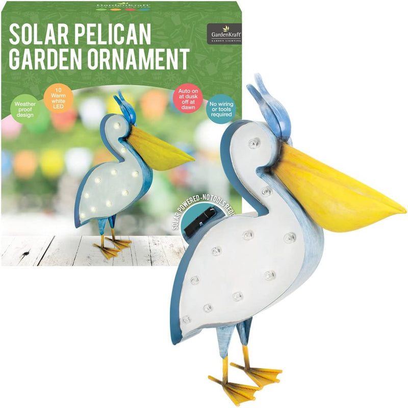 Gardenkraft Solar Powered Pelican Garden Light Decoration