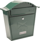 Sterling Classic Galvanised Steel Wall Mounted Postbox, Green