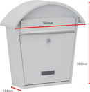 Sterling Classic 2 Galvanised Steel Wall Mounted Postbox, Matt White