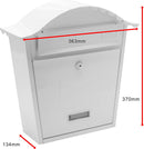 Sterling Classic Galvanised Steel Wall Mounted Postbox, White