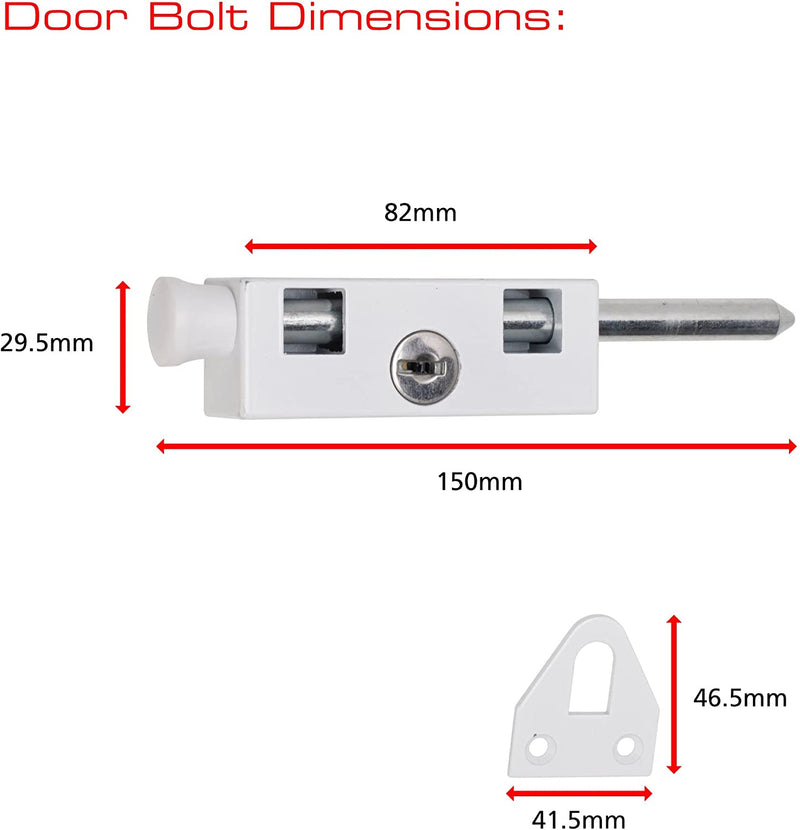 Sterling Multi-Purpose Door Bolt 2 Pack, White