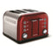 Morphy Richards Accents 4 Slice Toaster, Red