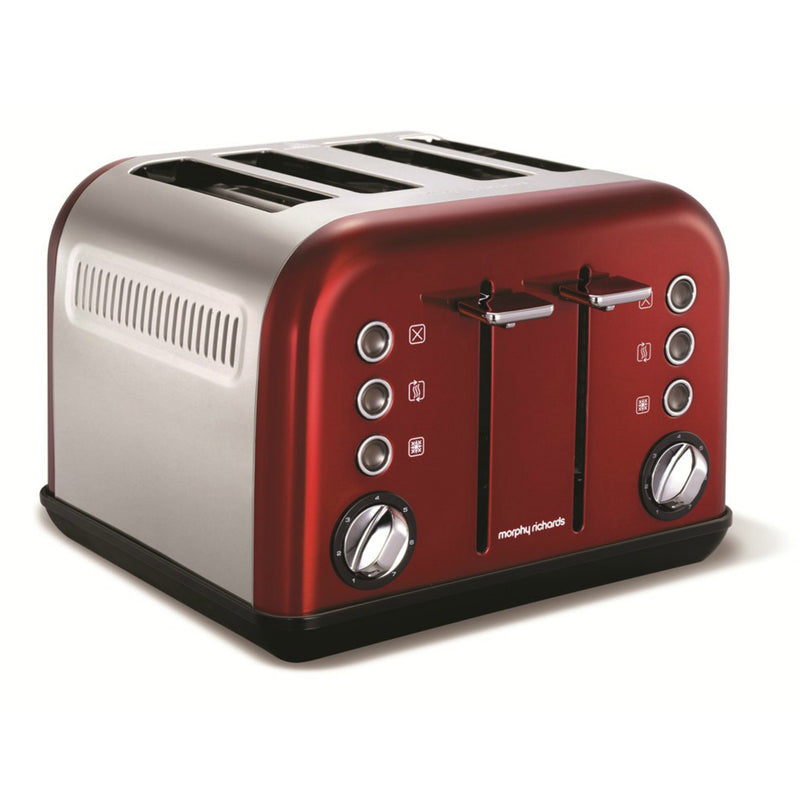 Morphy Richards Accents 4 Slice Toaster, Red