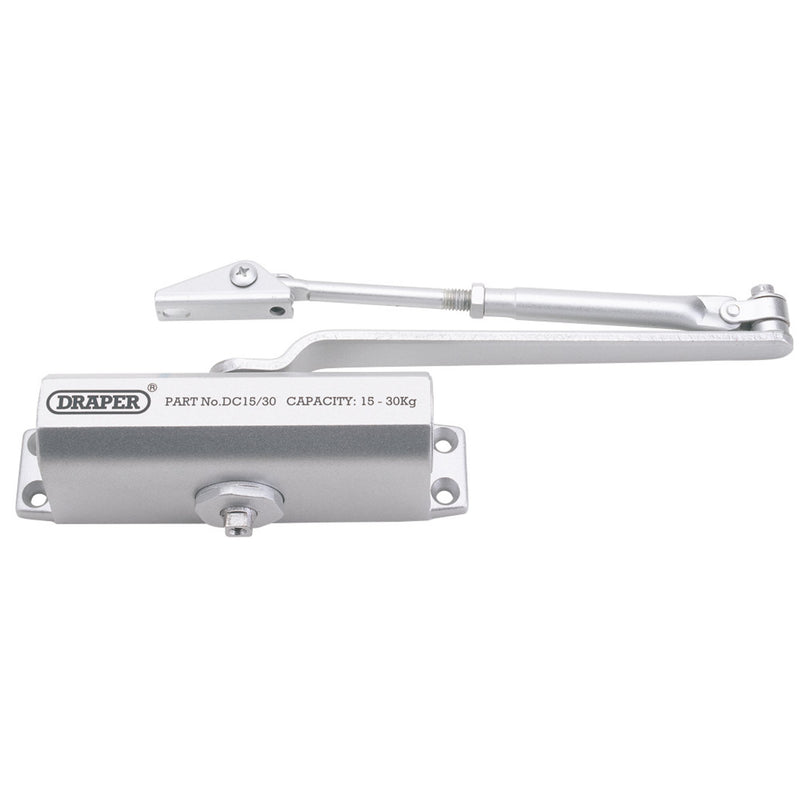 Draper Adjustable Automatic Door Closer for Doors Between 15kg and 30kg