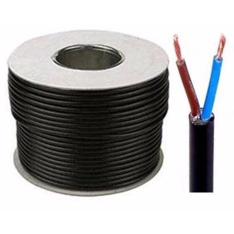 1.5mm 2 Core Black Cable Flexible 3182Y - 50m