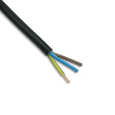 0.75mm 3 Core Black Cable Flexible 3183Y - 5m