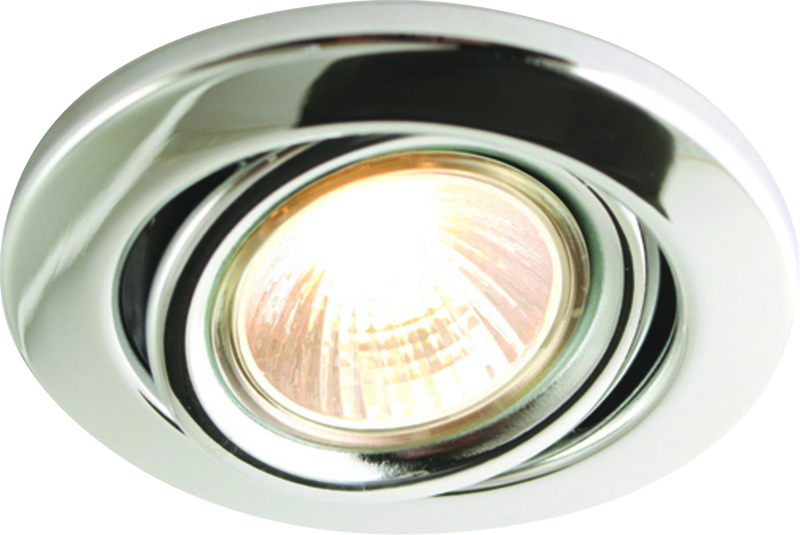 Knightsbridge IP20 230V 50W max. GU10 Chrome Recessed Tilt Downlight