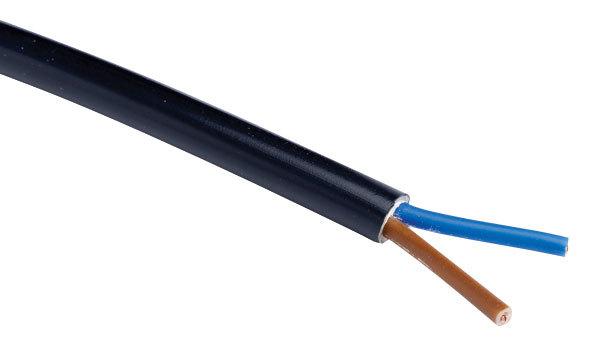 0.5mm 2 Core PVC Flex Cable Black Round 2182Y - 25m