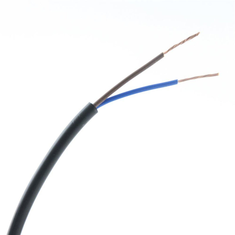 0.75mm 2 Core PVC Flex Cable Black Round 2182Y - 25m