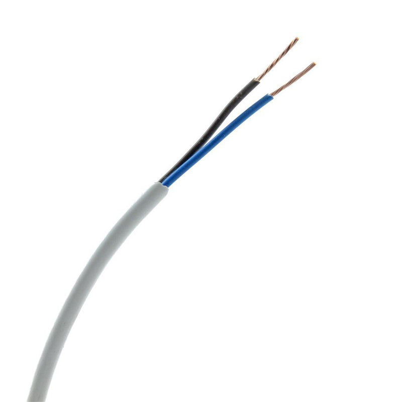 0.75mm 2 Core PVC Flex Cable White Round 2182Y - 5m