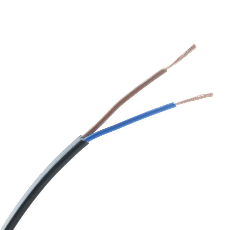 0.75mm 2 Core PVC Flex Cable Black Flat 2192Y - 100m