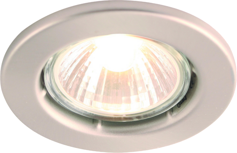 Knightsbridge IP20 50W GU10 Brushed Chrome Recessed Fixed Downlight