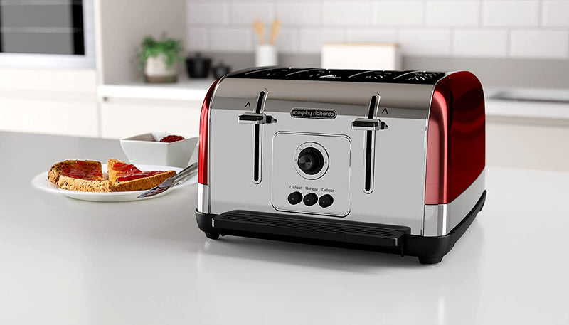 Morphy Richards Venture 4 Slice Toaster, Red